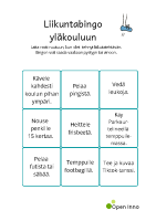 Liikunta-bingo yläkoulu